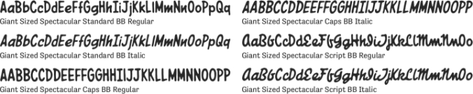 Giant Sized Spectacular BB Font Preview