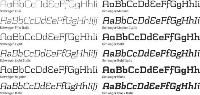 Schwager Font Preview