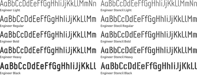 Engineer Font Preview