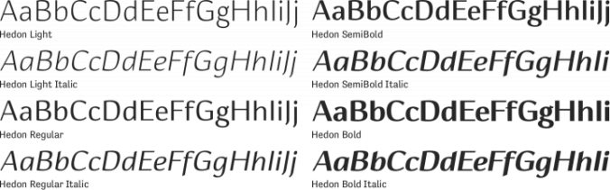 Hedon Font Preview