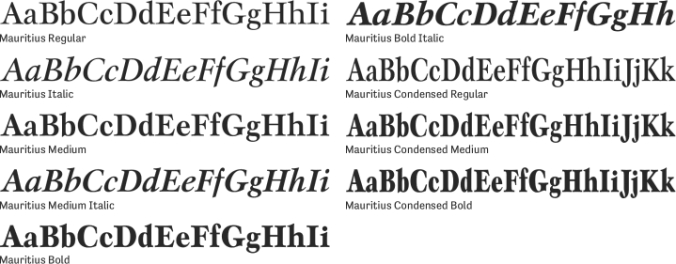 Mauritius Font Preview