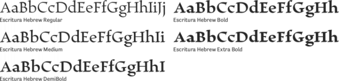 Escritura Hebrew Font Preview