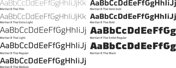 Martian B Thai Font Preview