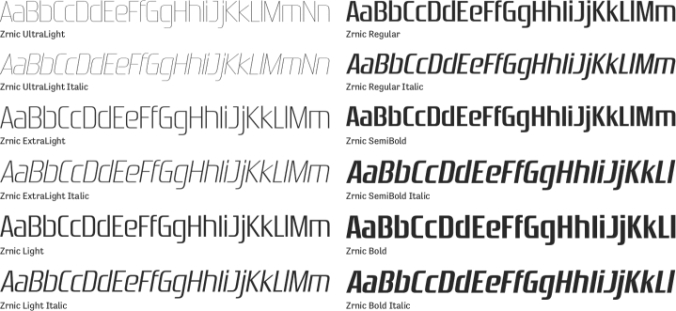 Zrnic Font Preview