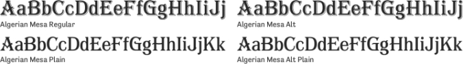 Algerian Mesa Font Preview