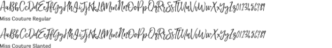 Miss Couture Font Preview
