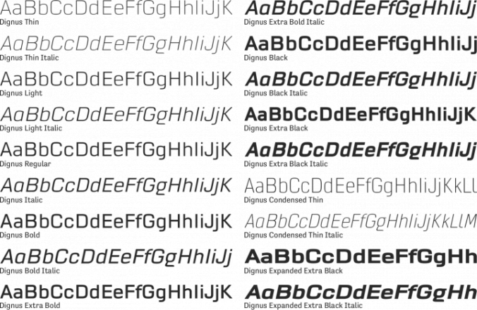 Dignus Font Preview