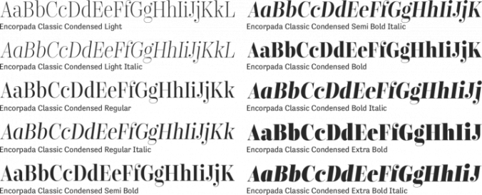 Encorpada Classic Condensed Font Preview