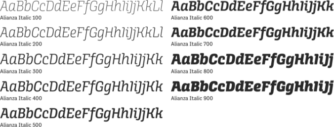 Alianza Italic Font Preview