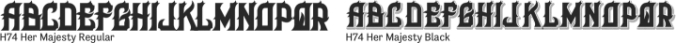 H74 Her Majesty Font Preview