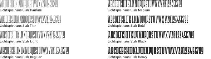 Lichtspielhaus Slab Font Preview