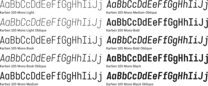 Karben 105 Mono Font Preview