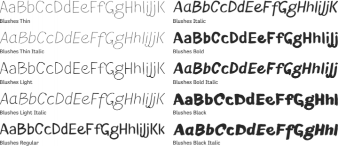 Blushes Font Preview