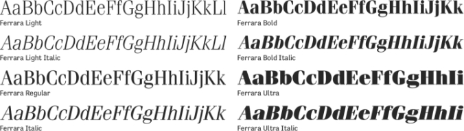 Ferrara Font Preview