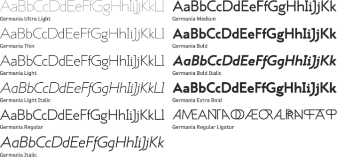 Germania Font Preview