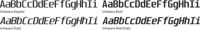 Unispace Font Preview