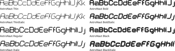 AstroNaut Font Preview