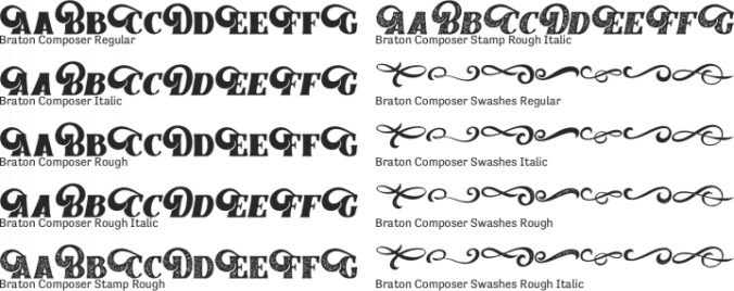 Braton Composer Font Preview