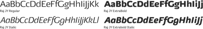 Raj JY Font Preview