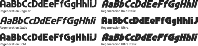 Regeneration Font Preview