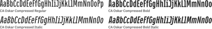 CA Oskar Compressed Font Preview