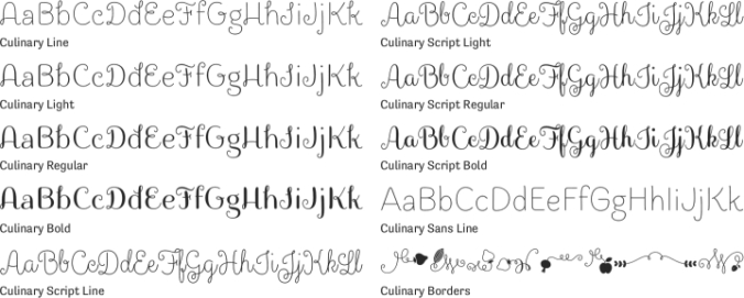 Culinary Font Preview