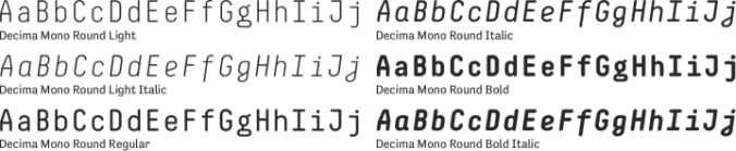 Decima Mono Round Font Preview
