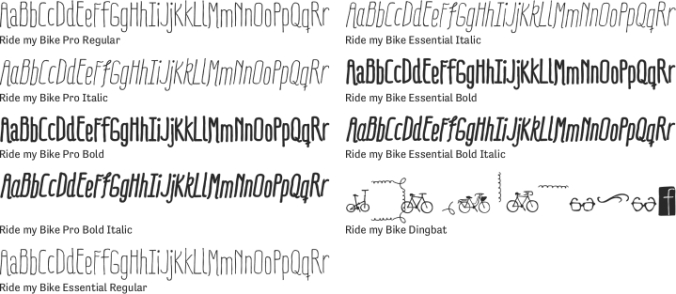 Ride my Bike Font Preview