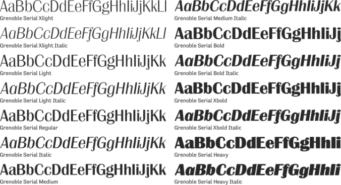 Grenoble Serial Font Preview