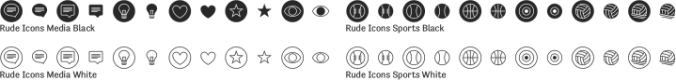 Rude Icons Font Preview