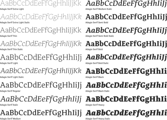 Adagio Serif font download