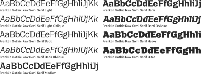 Franklin Gothic Raw Semi Serif Font Preview