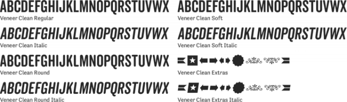 Veneer Clean Font Preview