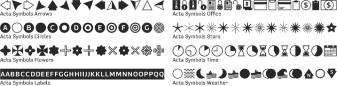 Acta Symbols Font Preview