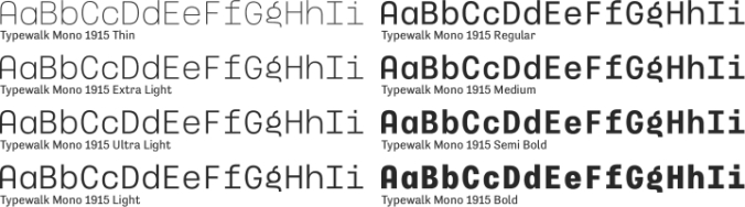 Typewalk Mono 1915 Font Preview