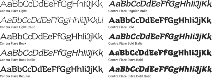 Contra Flare Font Preview