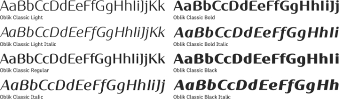 Oblik Classic Font Preview