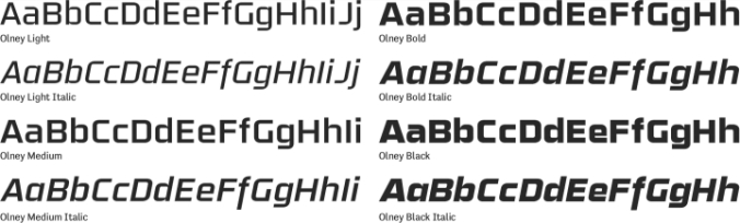 Olney Font Preview