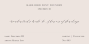 Rare Bird Specimen III font download