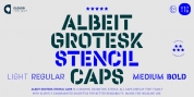 Albeit Grotesk Stencil Caps font download