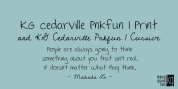 KG Cedarville Pnkfun1 font download