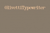 Olivetti Typewriter font download