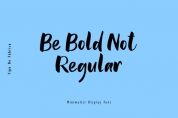 Be Bold Not Regular font download