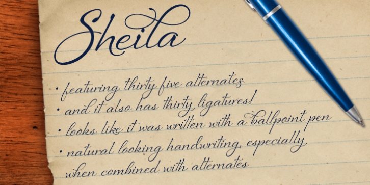 Sheila font preview