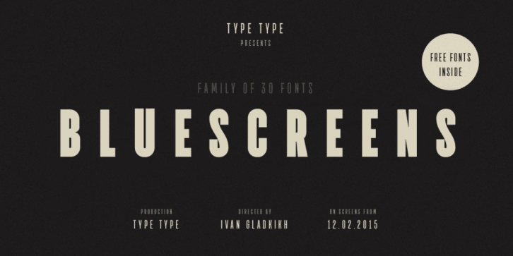 TT Bluescreens font preview