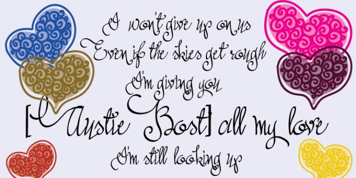 Austie Bost All My Love font preview
