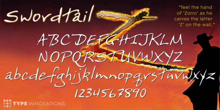 Swordtail font preview