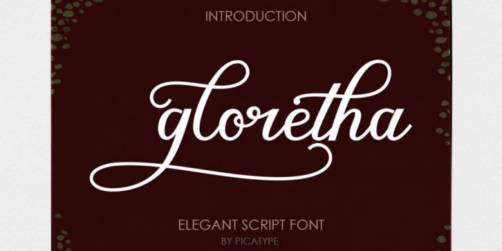 Gloretha Script font preview