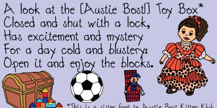 Austie Bost Toy Chest font preview
