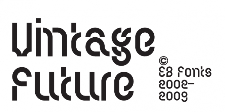 EB Vintage Future font preview